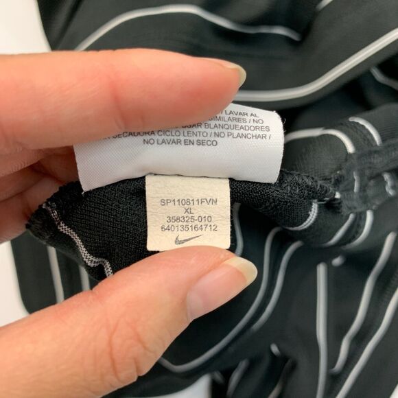 Nike Golf Shirt Mens XL Extra Large Black Striped Quick Dry Performance Dri Fit - Picture 11 of 13